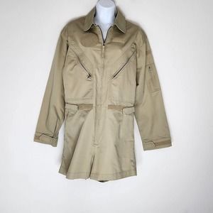 Good American Flight Suit Romper Women's Size 1 Postal Khaki New With Tags